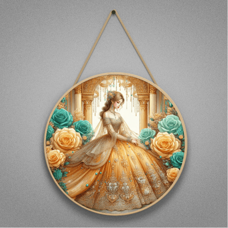 Golden Princess Wall Decor Wooden Wall Hanging