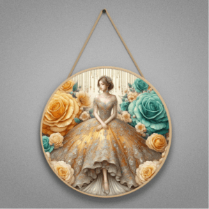 Golden Princess Wall Decor Wooden Wall Hanging