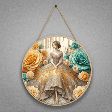 Golden Princess Wall Decor Wooden Wall Hanging