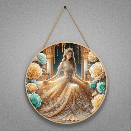 Golden Princess Wall Decor Wooden Wall Hanging