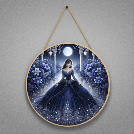 Blue Princess Wall Decor Wooden Wall Hanging