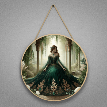 Green Princess Wall Decor Wooden Wall Hanging