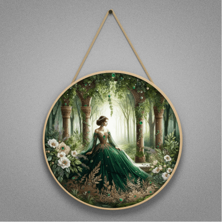 Green Princess Wall Decor Wooden Wall Hanging