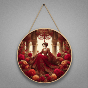 Red Princess Wall Decor Wooden Wall Hanging