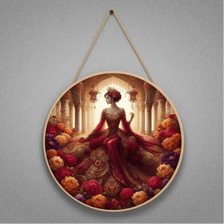 Red Princess Wall Decor Wooden Wall Hanging