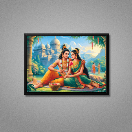 Lord Rama & Sita Spiritual Wall Art