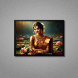 Indian Woman Digital Painting with Frame